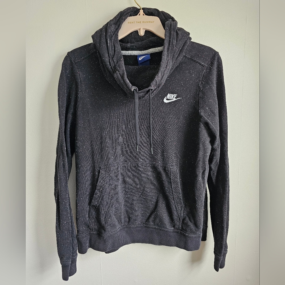 Nike Black Speckled Cowl Neck Hoodie